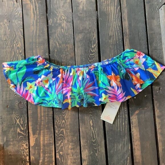 MAAJI OFF THE SHOULDER Floral RUFFLE BIKINI TOP - Picture 4 of 14